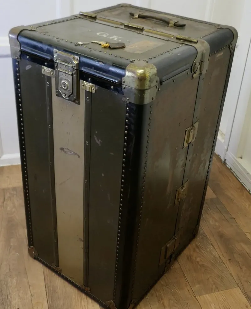 Pamono Art Deco Steamer Trunk by Hartman Luggage Co., 1890s> Trunks Crates & Baskets