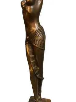 Pamono Art Deco Style Bronze Ballerina on Marble Base by J. B. Deposee><noscript><img width=