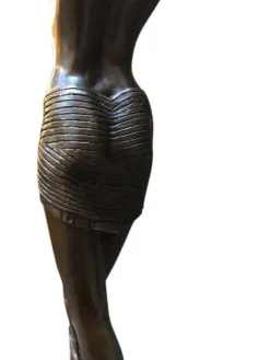Pamono Art Deco Style Bronze Ballerina on Marble Base by J. B. Deposee><noscript><img width=