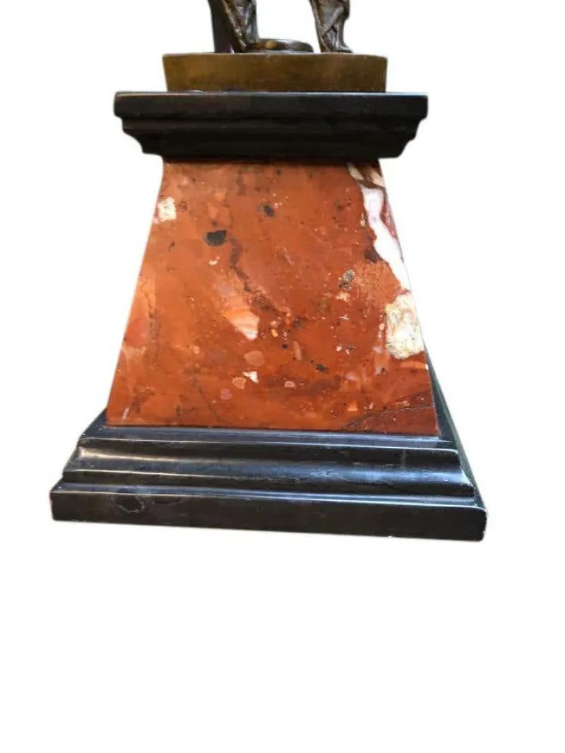 Pamono Art Deco Style Bronze Ballerina on Marble Base by J. B. Deposee> Art Deco
