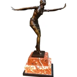 Pamono Art Deco Style Bronze Exotic Dancer by J.B Deposee, 20th Century> Art Deco