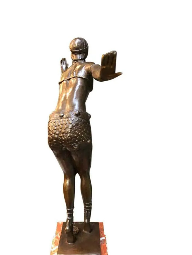 Pamono Art Deco Style Bronze Exotic Dancer by J.B Deposee, 20th Century> Art Deco