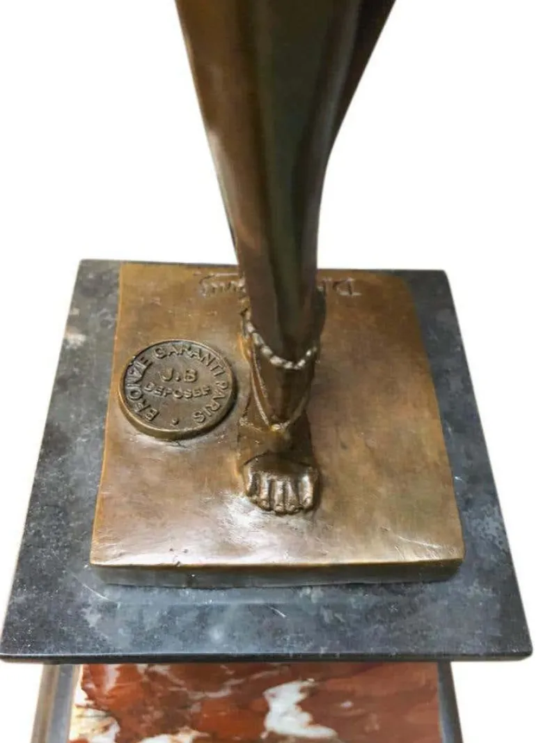 Pamono Art Deco Style Bronze Exotic Dancer by J.B Deposee, 20th Century> Art Deco