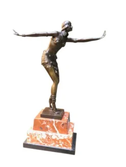 Pamono Art Deco Style Bronze Exotic Dancer by J.B Deposee, 20th Century><noscript><img width=