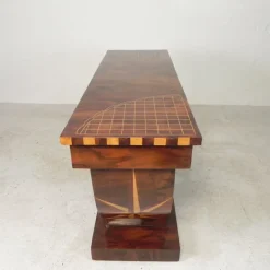 Pamono Art Deco Style Console Table with Various Types of Inlaid Wood, 1980s><noscript><img width=