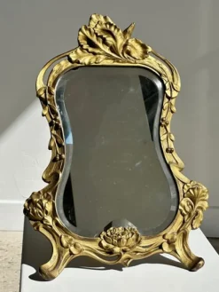 Discount Pamono Art Deco Style Gilded Bronze Mirror with Beveled Glass