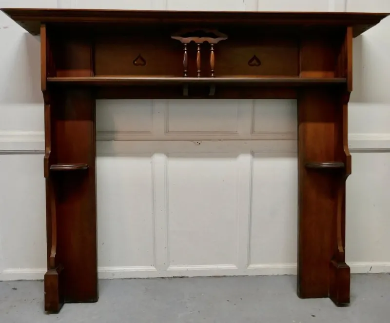 Clearance Pamono Art Deco Style Mahogany Fireplace, 1930s