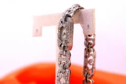 Online Pamono Art Deco Style Platinum Watch with Brilliant-Cut Diamonds
