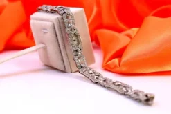 Online Pamono Art Deco Style Platinum Watch with Brilliant-Cut Diamonds