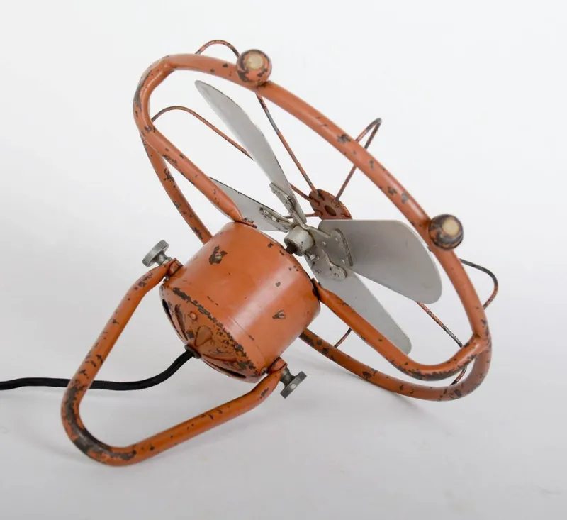 Pamono Art Deco Table Fan attributed to Peter Behrens for Aeg Elektro Praga, 1930s> Electronics
