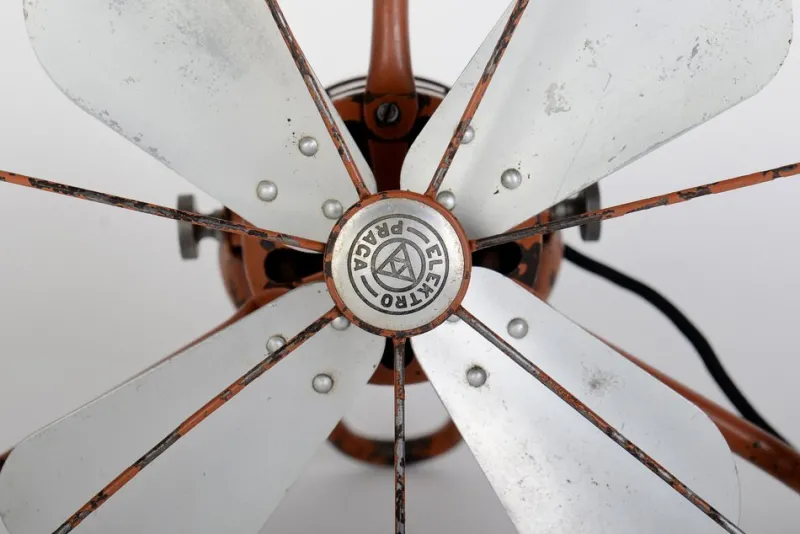 Pamono Art Deco Table Fan attributed to Peter Behrens for Aeg Elektro Praga, 1930s> Electronics