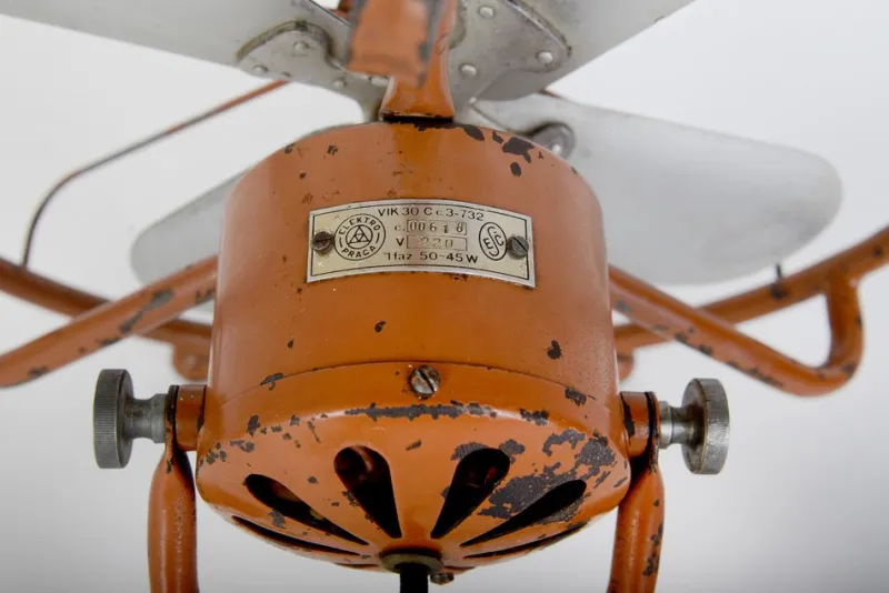 Pamono Art Deco Table Fan attributed to Peter Behrens for Aeg Elektro Praga, 1930s> Electronics