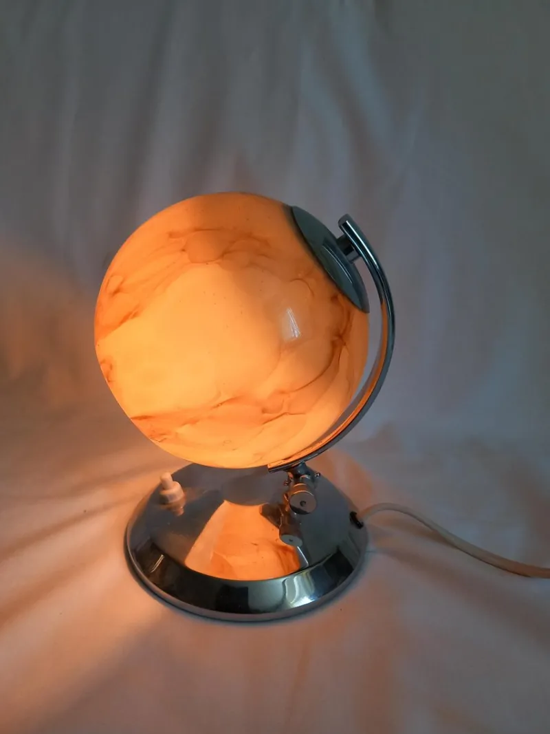 Pamono Art Deco Table Lamp in Glass and Metal> Table Lamps
