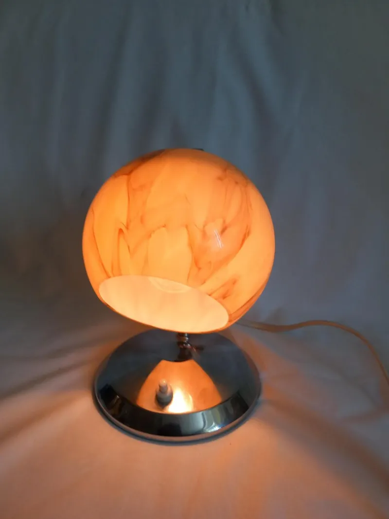 Pamono Art Deco Table Lamp in Glass and Metal> Table Lamps