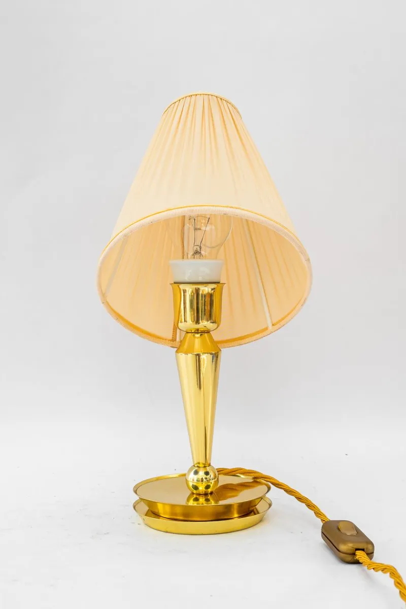 Online Pamono Art Deco Table Lamp with Fabric Shade, Vienna, 1920s