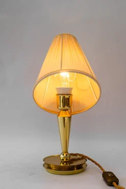 Online Pamono Art Deco Table Lamp with Fabric Shade, Vienna, 1920s