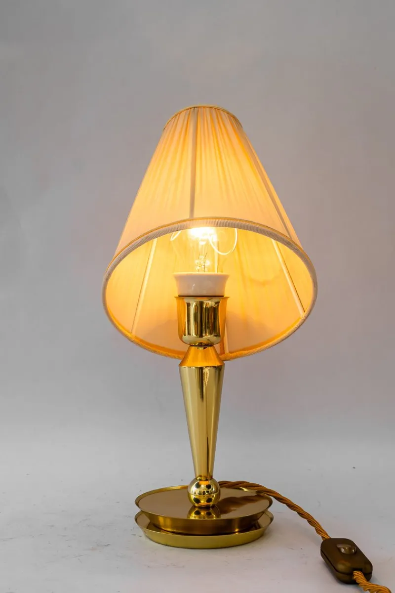 Online Pamono Art Deco Table Lamp with Fabric Shade, Vienna, 1920s