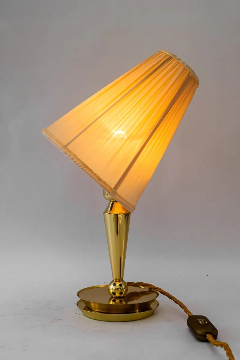 Online Pamono Art Deco Table Lamp with Fabric Shade, Vienna, 1920s