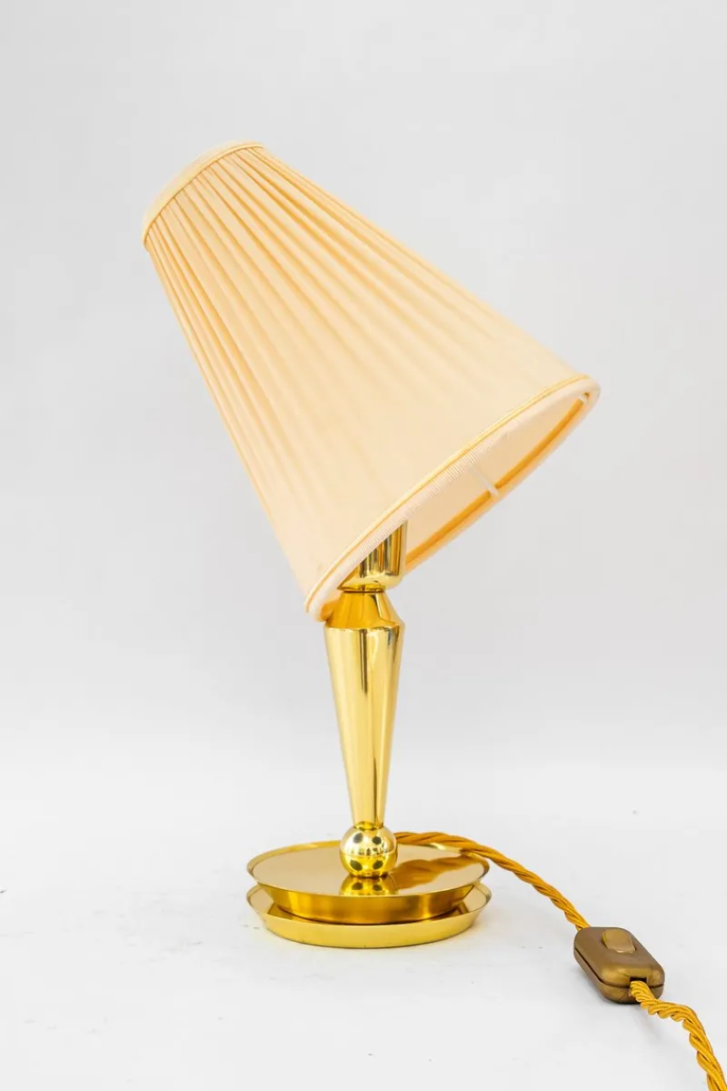 Online Pamono Art Deco Table Lamp with Fabric Shade, Vienna, 1920s