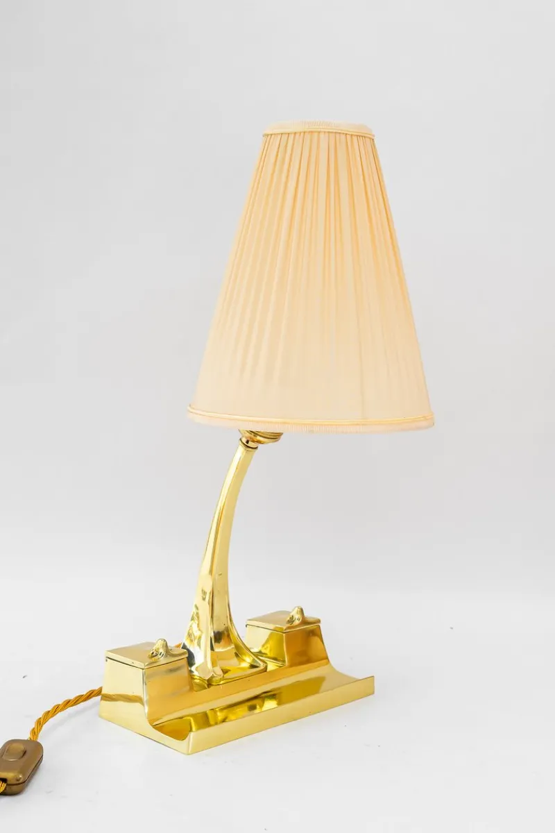 Pamono Art Deco Table Lamp with Fabric Shade, Vienna, 1920s> Table Lamps