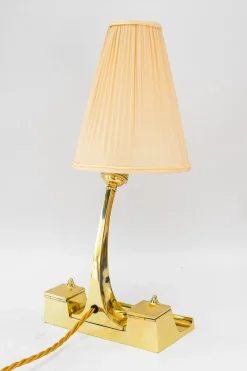 Pamono Art Deco Table Lamp with Fabric Shade, Vienna, 1920s><noscript><img width=