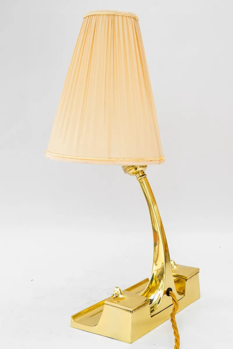 Pamono Art Deco Table Lamp with Fabric Shade, Vienna, 1920s> Table Lamps