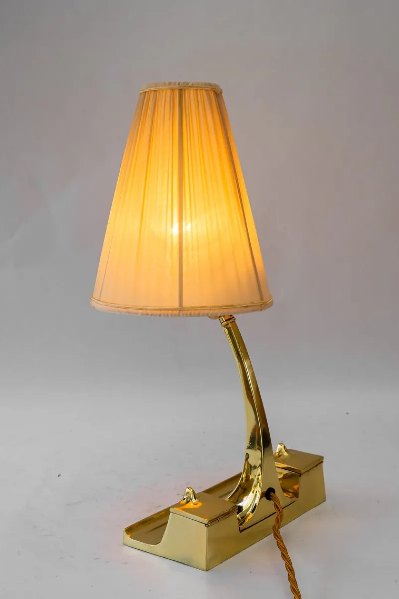 Pamono Art Deco Table Lamp with Fabric Shade, Vienna, 1920s> Table Lamps