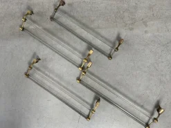Online Pamono Art Deco Towel Holder in Glass and Brass, 1890s