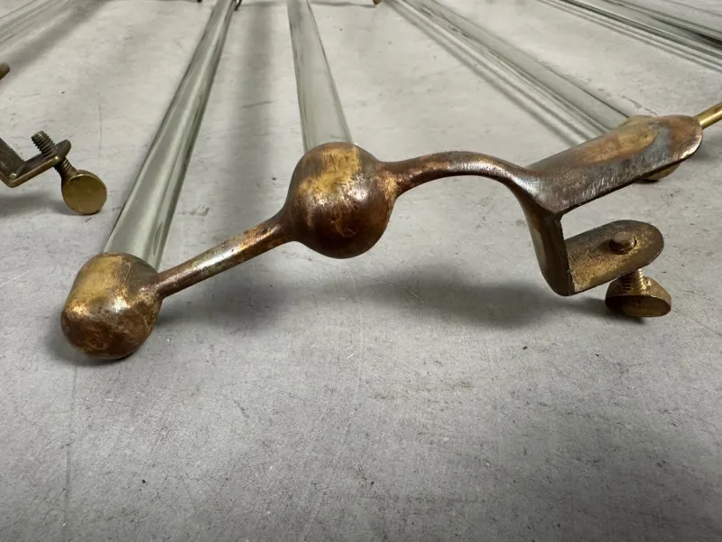 Online Pamono Art Deco Towel Holder in Glass and Brass, 1890s