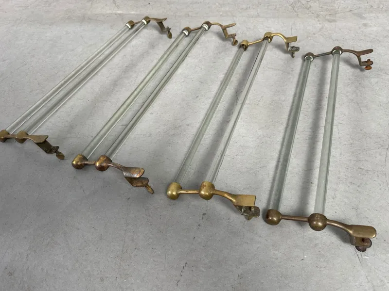 Online Pamono Art Deco Towel Holder in Glass and Brass, 1890s