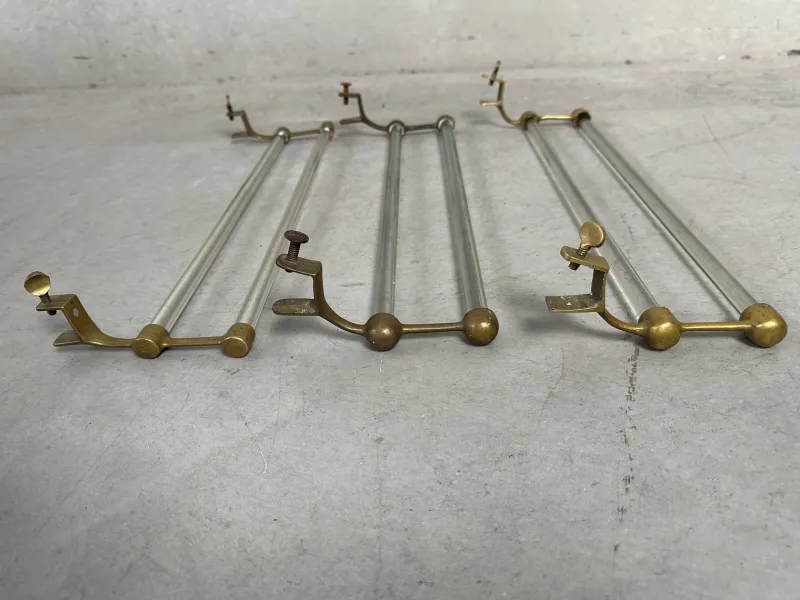 Online Pamono Art Deco Towel Holder in Glass and Brass, 1890s