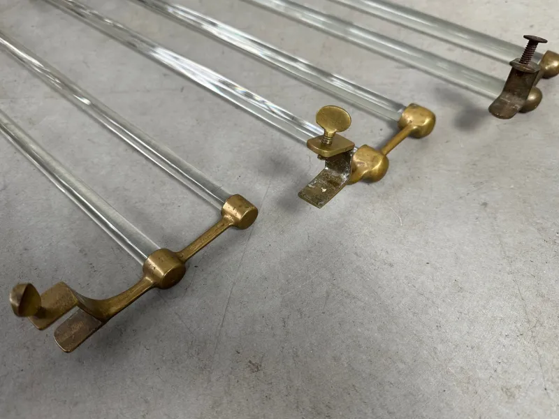 Online Pamono Art Deco Towel Holder in Glass and Brass, 1890s