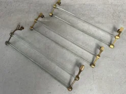 Online Pamono Art Deco Towel Holder in Glass and Brass, 1890s