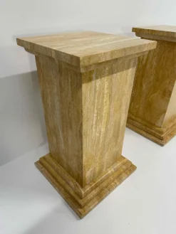 Pamono Art Deco Travertine Columns, 1940s, Set of 2><noscript><img width=