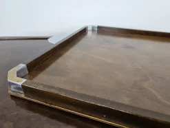 Pamono Art Deco Tray in Wood and Metal by Fada Asiago, 1930><noscript><img width=