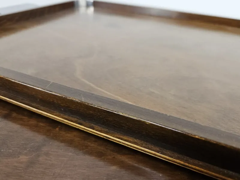 Pamono Art Deco Tray in Wood and Metal by Fada Asiago, 1930> Trays