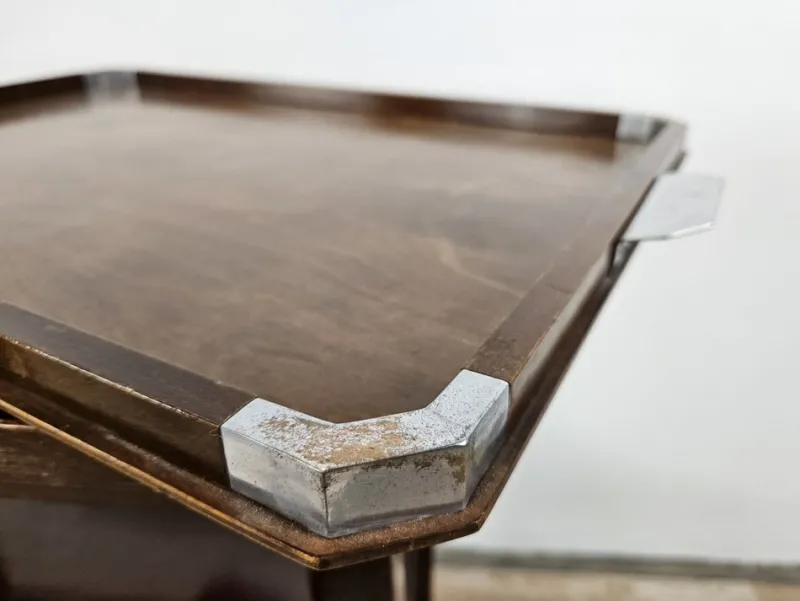 Pamono Art Deco Tray in Wood and Metal by Fada Asiago, 1930> Trays