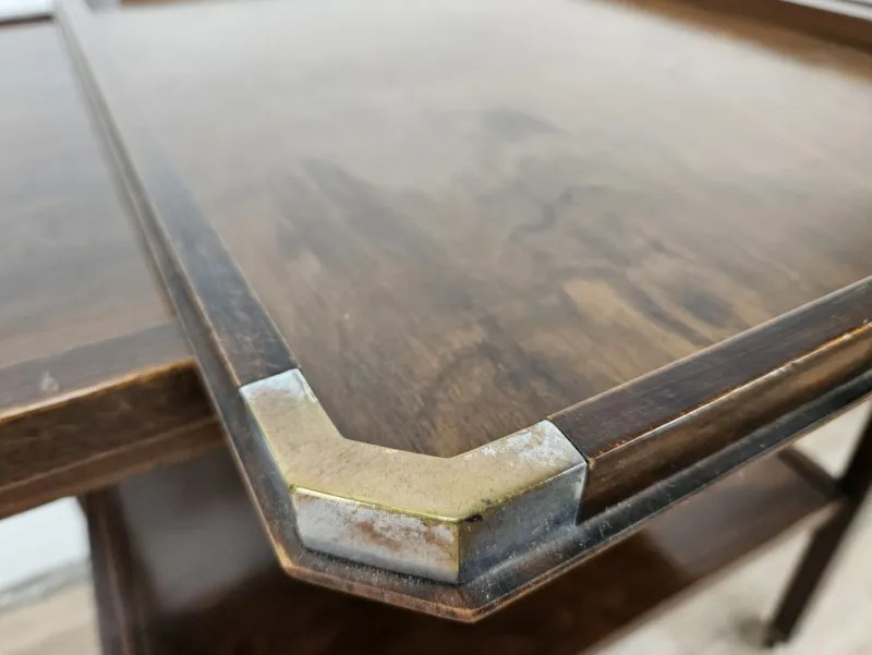 Pamono Art Deco Tray in Wood and Metal by Fada Asiago, 1930> Trays