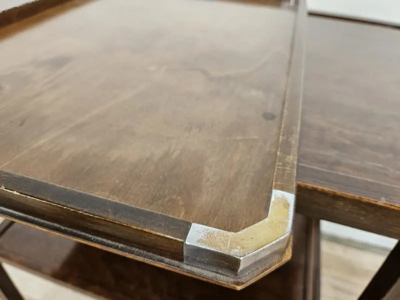 Pamono Art Deco Tray in Wood and Metal by Fada Asiago, 1930> Trays
