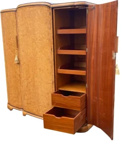 Clearance Pamono Art Deco Triple Wardrobe by Harry and Lou Epstein, 1930s