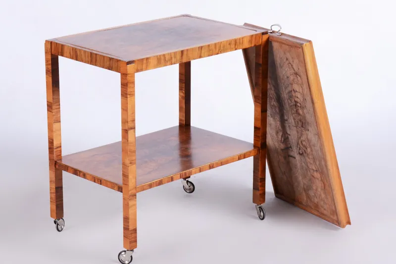 Pamono Art Deco Trolley in Walnut, 1930s> Serving Bar Carts & Trolleys