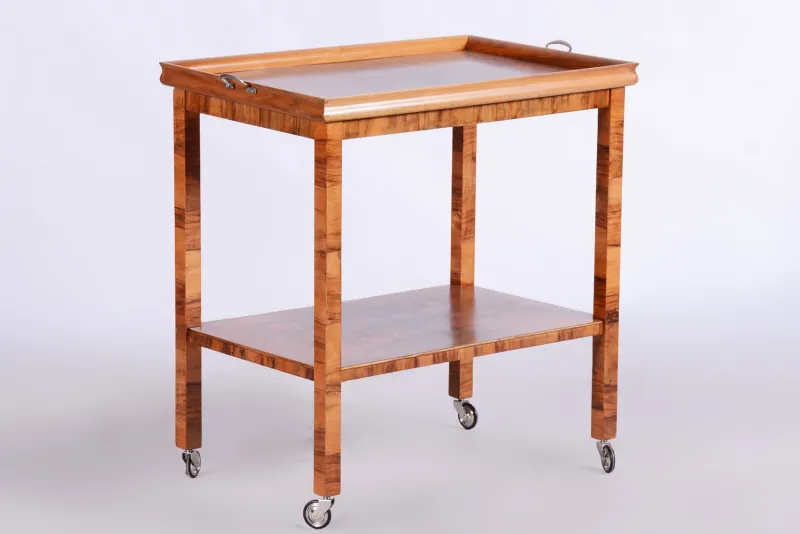 Pamono Art Deco Trolley in Walnut, 1930s> Serving Bar Carts & Trolleys