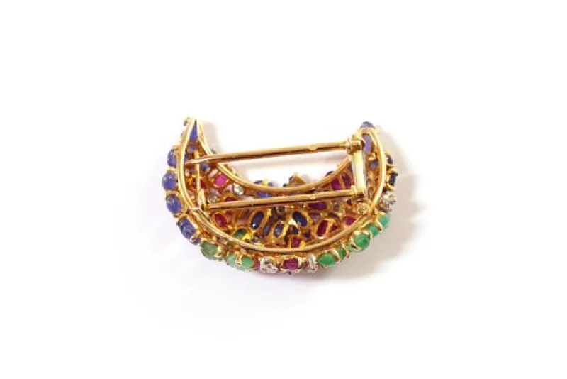 Sale Pamono Art Deco Tutti Frutti Clip Brooch from Cartier