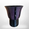 Pamono Art Deco Vase in Black Hyalite Glass, 1930> Vases