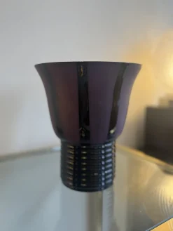 Pamono Art Deco Vase in Black Hyalite Glass, 1930><noscript><img width=