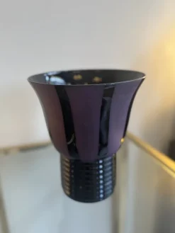 Pamono Art Deco Vase in Black Hyalite Glass, 1930><noscript><img width=