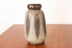 Pamono Art Deco Vase in Green and Gray Glazed Ceramic by Edouard Grégoire, 1920s><noscript><img width=