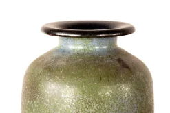 Sale Pamono Art Deco Vase in Speckled Green Glazed Stoneware from Roger Guérin, 1930s