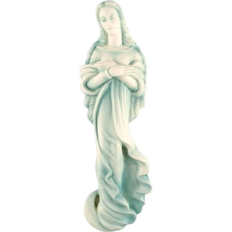 Pamono Art Deco Wall Figure in Glazed Ceramics Madonna Wall Figure from Goldscheider, Austria> Art Deco