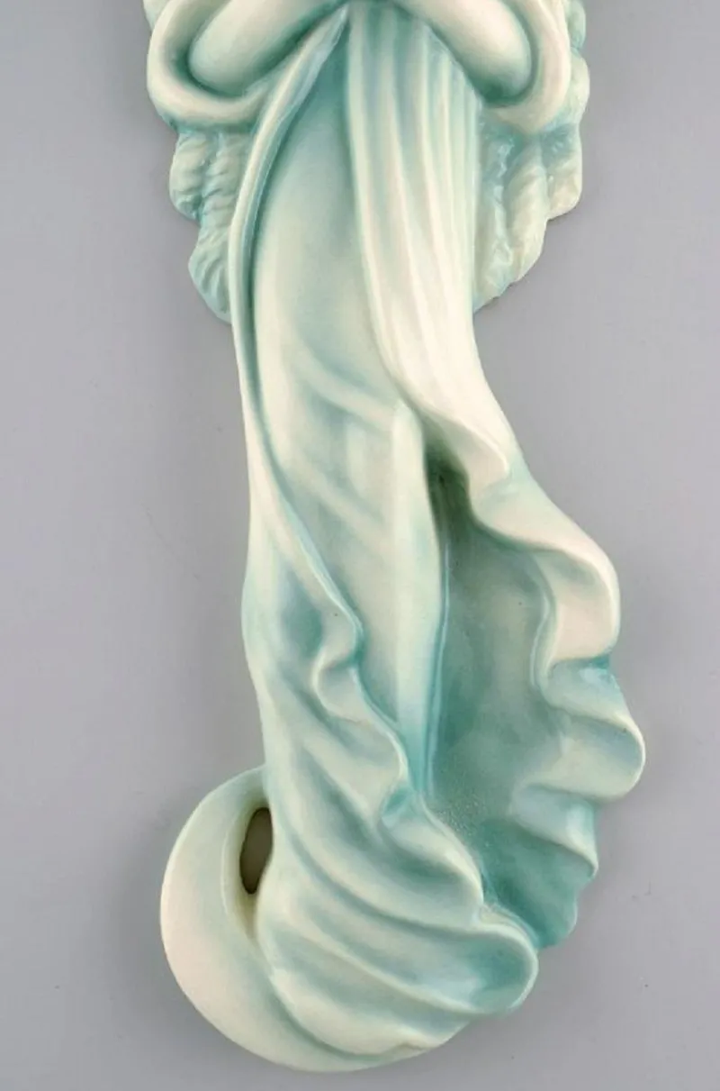 Pamono Art Deco Wall Figure in Glazed Ceramics Madonna Wall Figure from Goldscheider, Austria> Art Deco